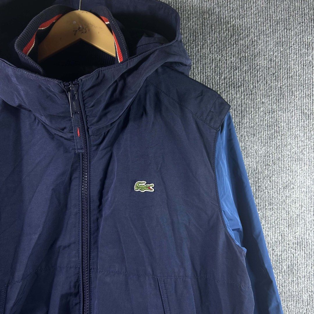 LACOSTE JACKET WINDBREAKER (Category: Coats, Jackets and Outerwear) located in Bacolod City. Submitted by thrifth_to_the_gems (Listing ID 1464046069, Image 3). Description: SIZE : 52 ON TAG (Mens) LENGTH : 28 WIDTH : 23 (MEASURED IT BY INCHES) COLOR RATE - 9.5/ 10 OVER ALL CONDITION - 9.5/ 10 IN EXCELLENT CONDITION NO FLAWS / ISSUES (NEED WASH ONLY) .