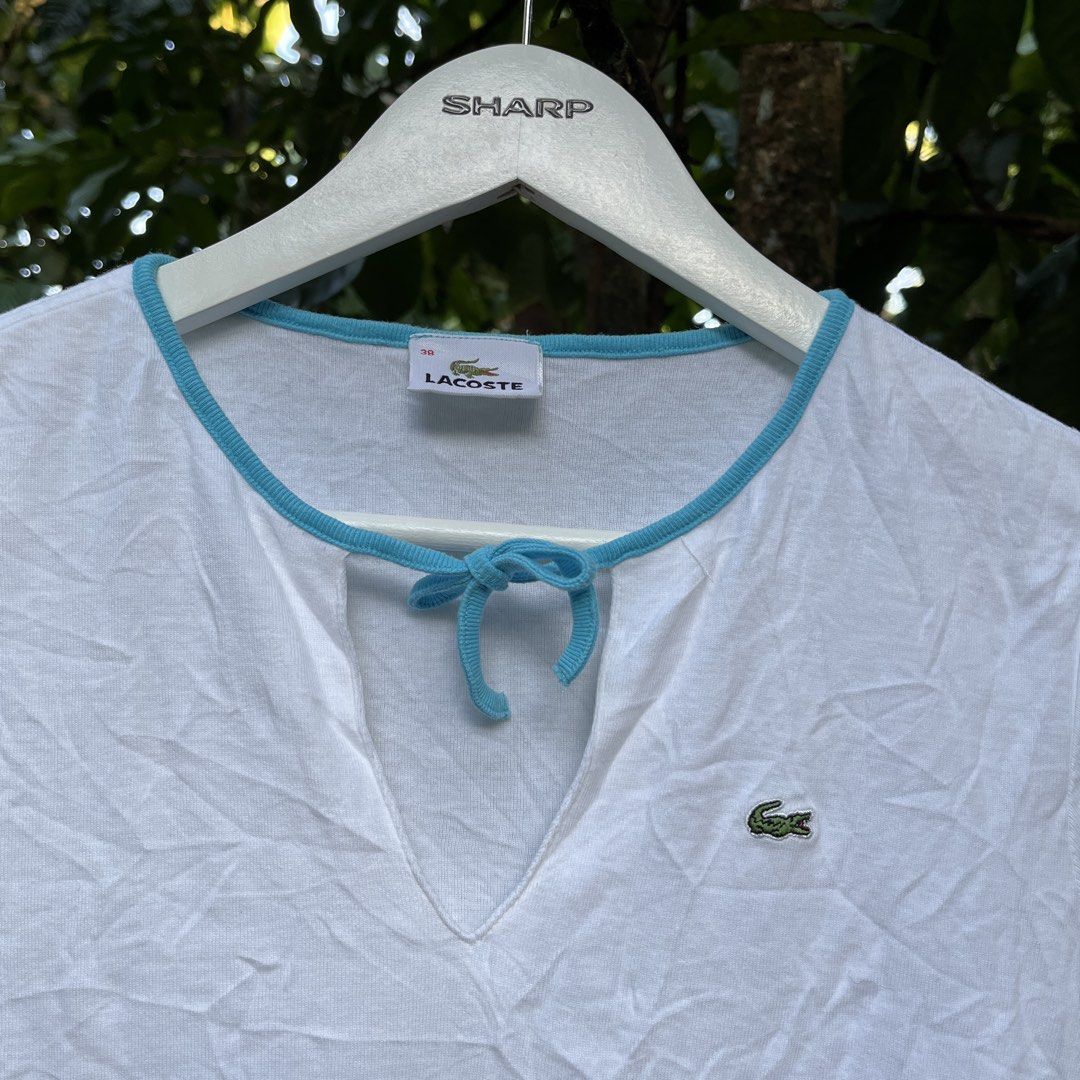 lacoste v neck tops (Category: Blouses) located in Malay. Submitted by oplt_dept. (Listing ID 1464032009, Image 2). Description: -as new condition -luxury essentials -size:38 -width:18 -length:23 -made in france.