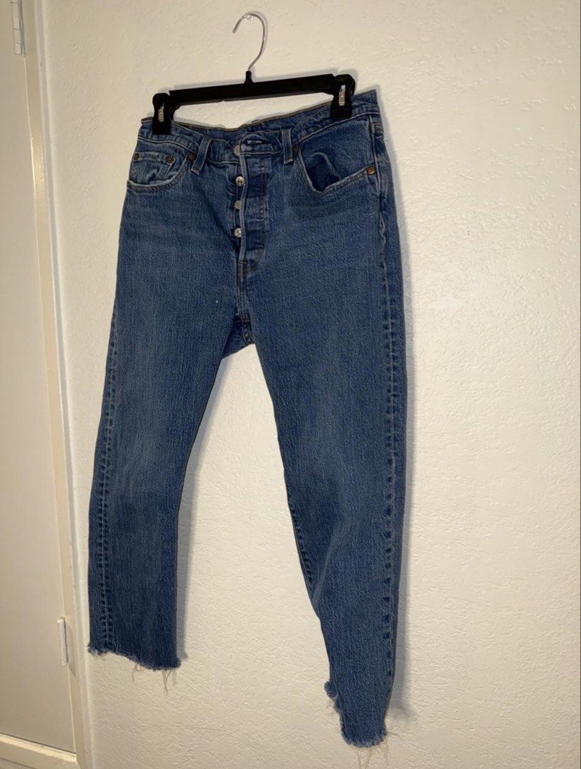 Levi's 501 Button Fly Denim Jeans (Category: Jeans) located in Manila. Submitted by kaia_studios (Listing ID 1464117300, Image 1). Description: - Classic Levi's 501 jeans - Authentic button fly closure - Medium wash denim - Stylish frayed hem detail - Washed but never worn - bought in USA.