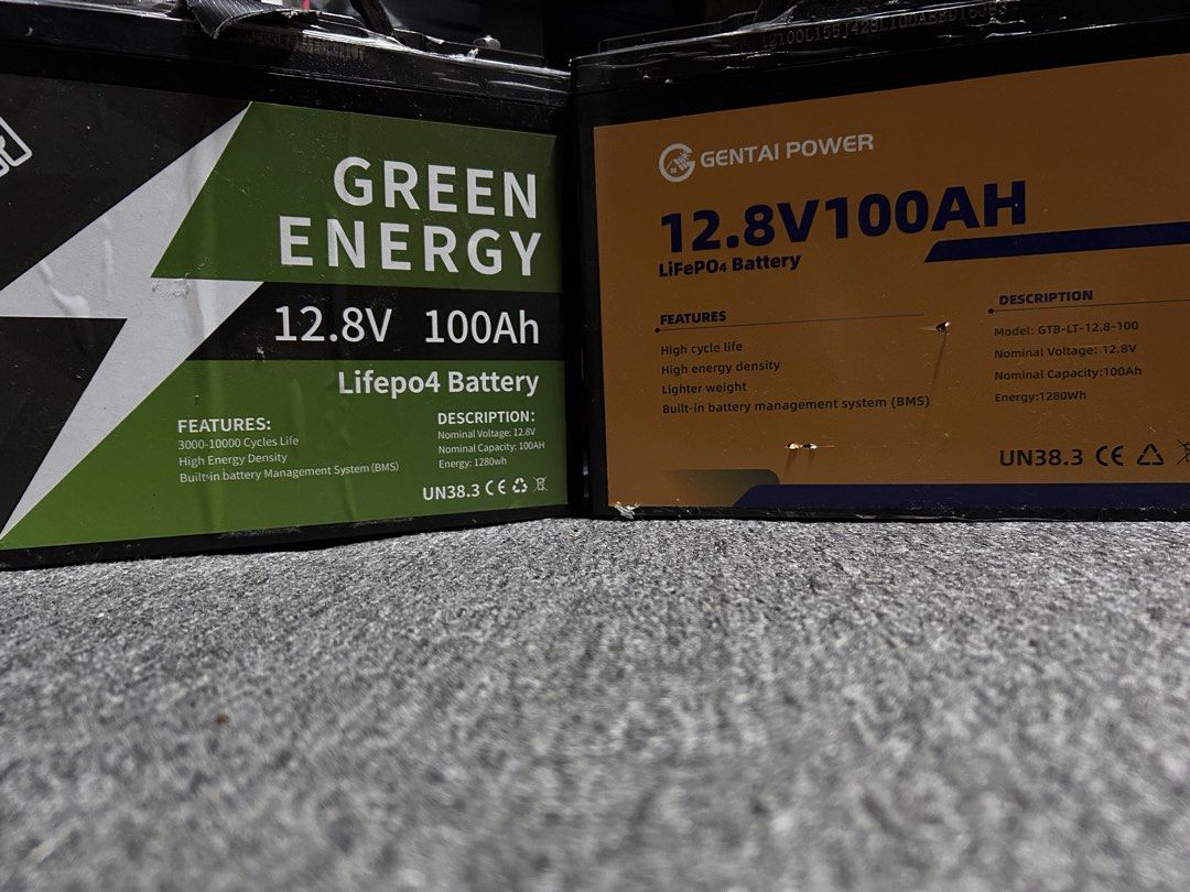 Solar Batteries LifePo4 12v 100Ah (Category: Construction Tools & Equipment) located in Manila. Submitted by jaykunn (Listing ID 1463951857, Image 1). Description: Both working. Used for UPS. 13.8v standby power. Brand : Gentai , GreenPower Chat me for videos.