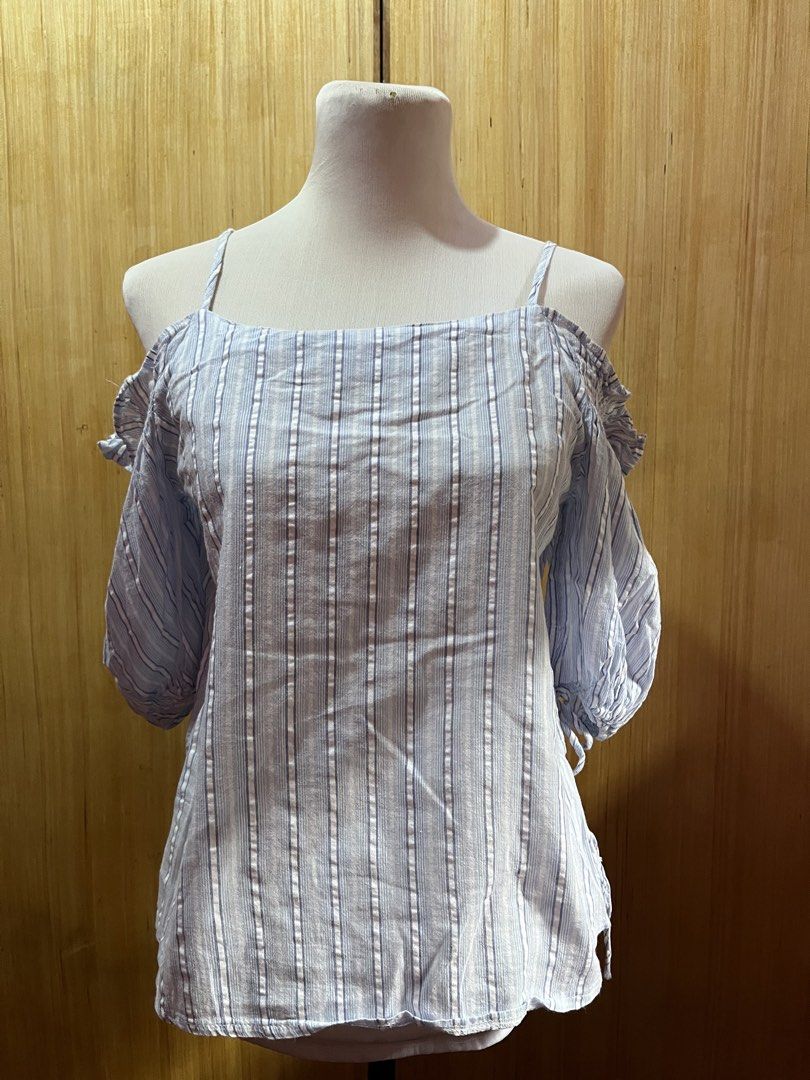 Light Blue Stripes Bakuna Top (Category: Blouses) located in Manila. Submitted by acregala.21 (Listing ID 1464021064, Image 1). Description: .