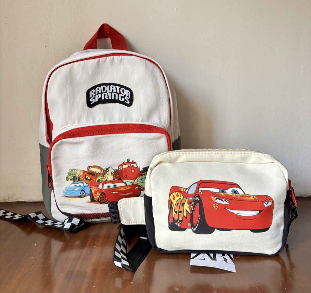 LIGTHNING MCQUEEN BELT BAG & BACKPACK (Category: Babies & Kids Fashion) located in San Pablo. Submitted by majhoii (Listing ID 1464126120, Image 1). Description: Toddler backpack and belt bag Bag ₱399 Belt bag ₱349.