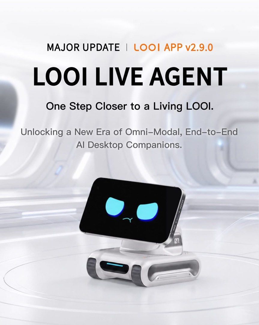 LOOI Live Agent AI Desktop Companion Robot (Category: Designer & Blind Box Toys) located in Manila. Submitted by gf1991 (Listing ID 1464056158, Image 3). Description: - LOOI Live Agent AI Robot - Omni-modal, end-to-end AI desktop companion - Features character-level behavior engine for coherent interactions - Latest app version: v2.9.0 - Includes original box and USB-C to USB chord RFS: Need cash .