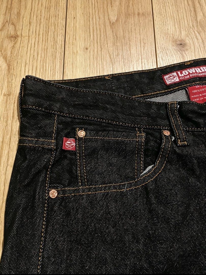 Lowrider The Boulevard Classic Denim (Category: Shorts) located in Manila. Submitted by tygaangub1096 (Listing ID 1463975802, Image 2). Description: - Lowrider denim shorts. - Dark wash, raw hem. - Made from 100% cotton in Pakistan. Features a cool graphic print on the inner pockets. - Classic fit, great for casual wear. - 34 waist 22 length - Altered - Freeshipping.