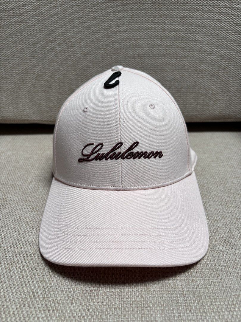 Lululemon Structured Classic Ball Cap Script Pink (Category: Caps & Hats) located in Dumaguete. Submitted by kidsunflower (Listing ID 1463955646, Image 1). Description: Lululemon Structured Classic Ball Cap “Script” Light Pink Brand new with tags (retail $38) Size L/XL Perfect for daily use or workouts.