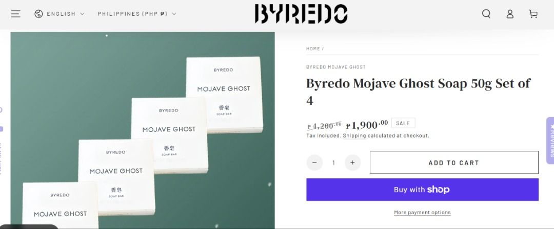 Luxe! Take Both Authentic Byredo Mojave Ghost Soap Bars (30g) (Category: Bath) located in Quezon City. Submitted by travelista (Listing ID 1463999559, Image 2). Description: Ultra rare and niche; selling incredibly low for such a luxe frangrance. Others are selling up to ₱900–₱1,300 for the pair! Byredo Mojave Ghost Perfumed Soap Bars – 30g x 2 | Luxury Fragrance Soap Set of 2 Byredo Mojave Ghost perfumed soap bars, 30g each, individually boxed. 