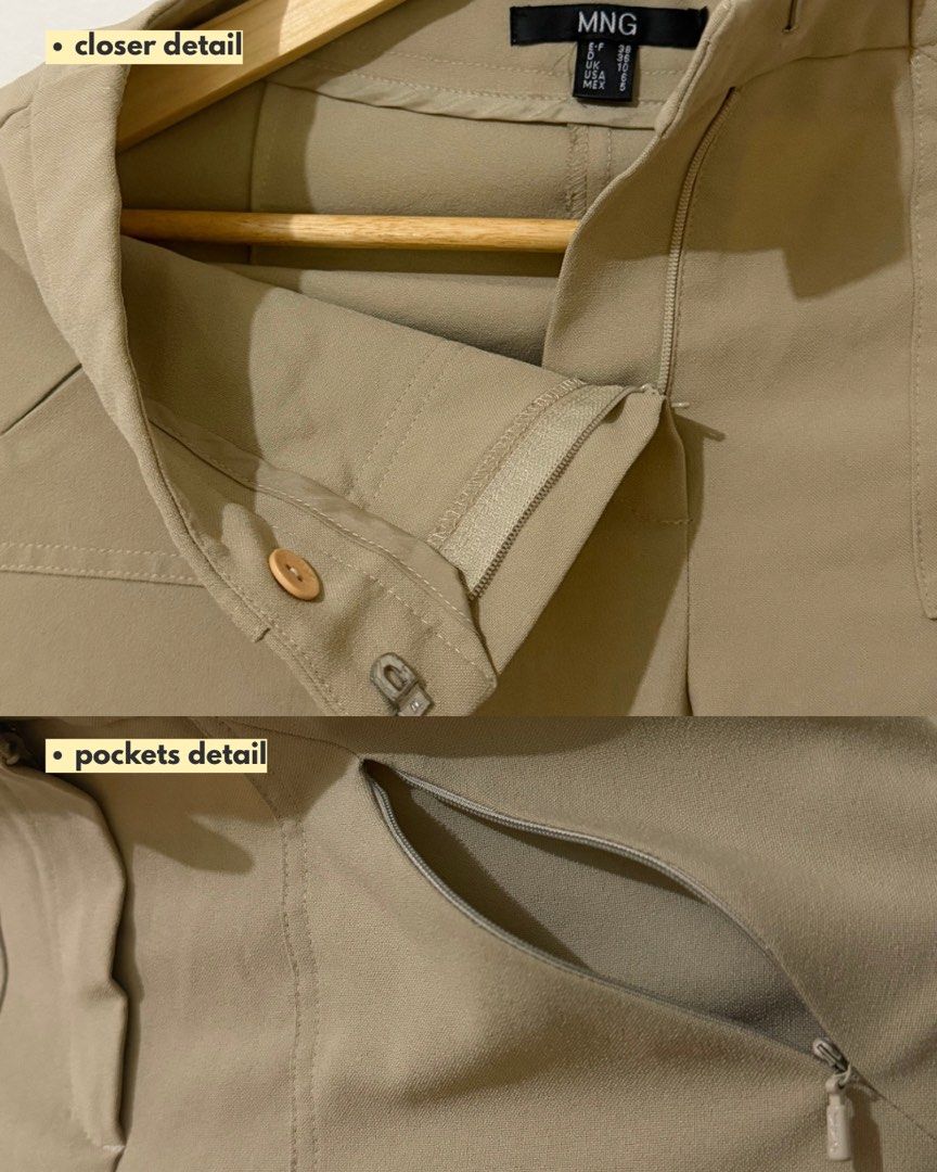 MANGO Women’s flared pants (Category: Jeans) located in Subic. Submitted by ciesells (Listing ID 1463948370, Image 2). Description: Waist: 28 Hips: 34 Length: 37 - With zipper detailes pockets - Working front zipper mop: bpi/maya/maribank.