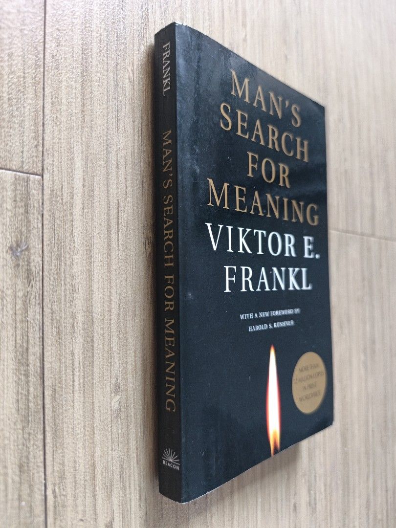 Man's Search for Meaning by Viktor E. Frankl (Category: Storybooks) located in Pasig City. Submitted by mariobuhawi (Listing ID 1463988315, Image 2). Description: - Title: Man's Search for Meaning - Author: Viktor E. Frankl - A classic book about finding purpose and meaning in life. - Over 12 million copies sold worldwide. - Features a new foreword by Harold S. Kushner. - Publisher: Beacon.