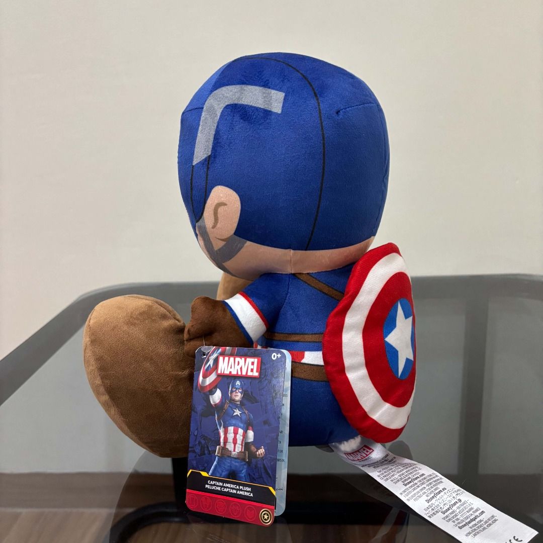 Marvel Captain America Plush from Disney (Category: Plushies & Soft Toys) located in Rizal. Submitted by chloeysabelperez-gonzalez (Listing ID 1464030283, Image 3). Description: - Authentic Marvel Captain America plush toy - Purchased from Disney MOA - Comes with original tag - Features iconic Captain America design - Soft and cuddly material - Ideal for collectors and fans Please check photos for details! 📥 Message me for more photos/videos. 💸