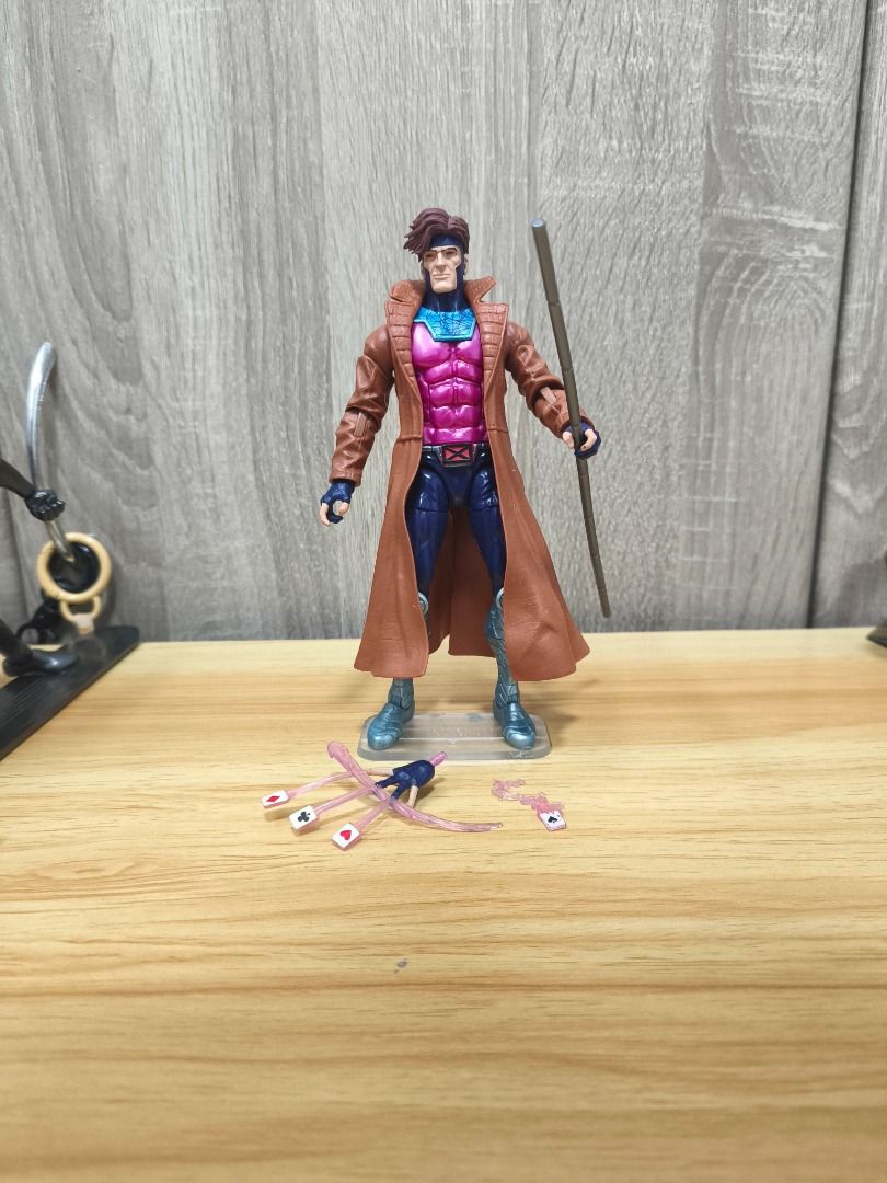 Marvel Legends Gambit Action Figure with Accessories (Category: Figurines & Statues) located in Santa Rosa. Submitted by tinytoycrate (Listing ID 1464051882, Image 1). Description: ⭐Loose ⭐Good condition ⭐Authentic ⭐What you see is what you get - Marvel Legends Gambit action figure - Comes with signature bo staff - Includes playing cards with pink energy effect - Highly articulated for dynamic posing - Essential addition to any X-Men collection.
