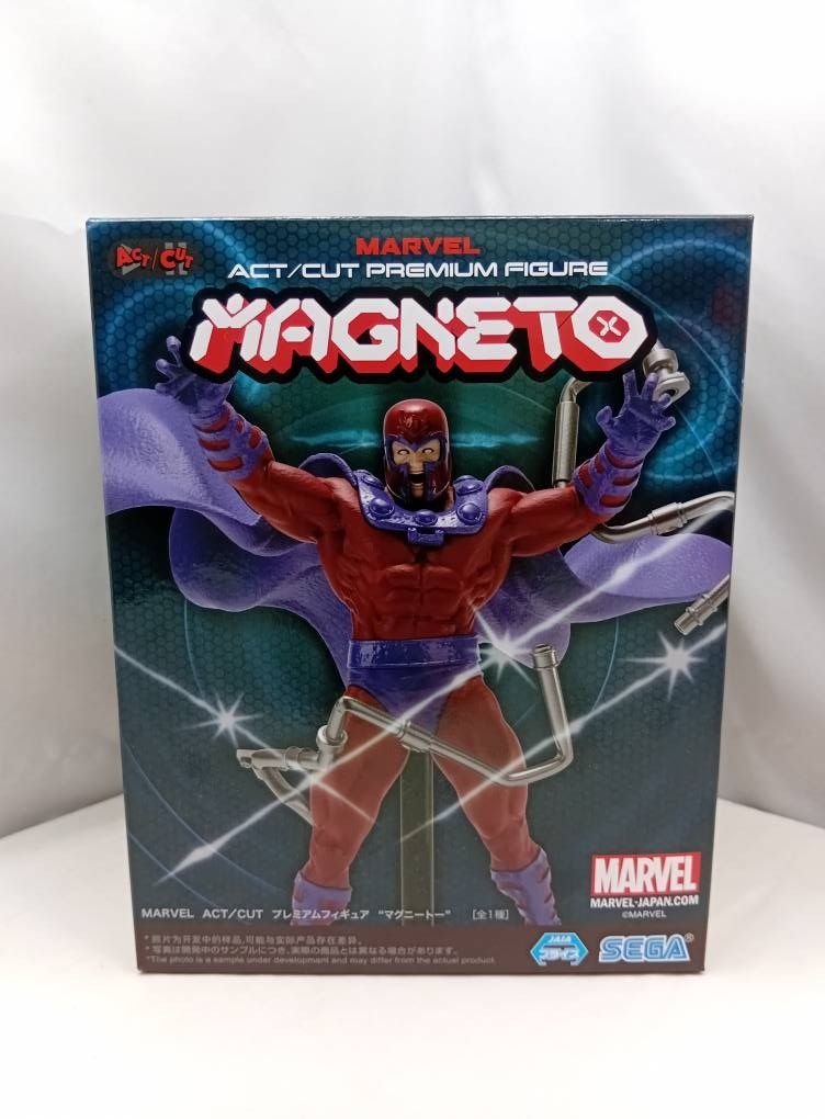 Marvel Sega ACT/CUT Magneto PVC Statue Figure (Category: Action & Battle Toys) located in Quezon City. Submitted by ToyzzKoleksyon (Listing ID 1464124872, Image 1). Description: Authentic/Branded. -Price: 750 -Condition: AS IS. Unopened Box. OLD STOCK. -Issue: NONE -What you see is what you get. -Please check photos for issues. -Location: Quezon City b133a.