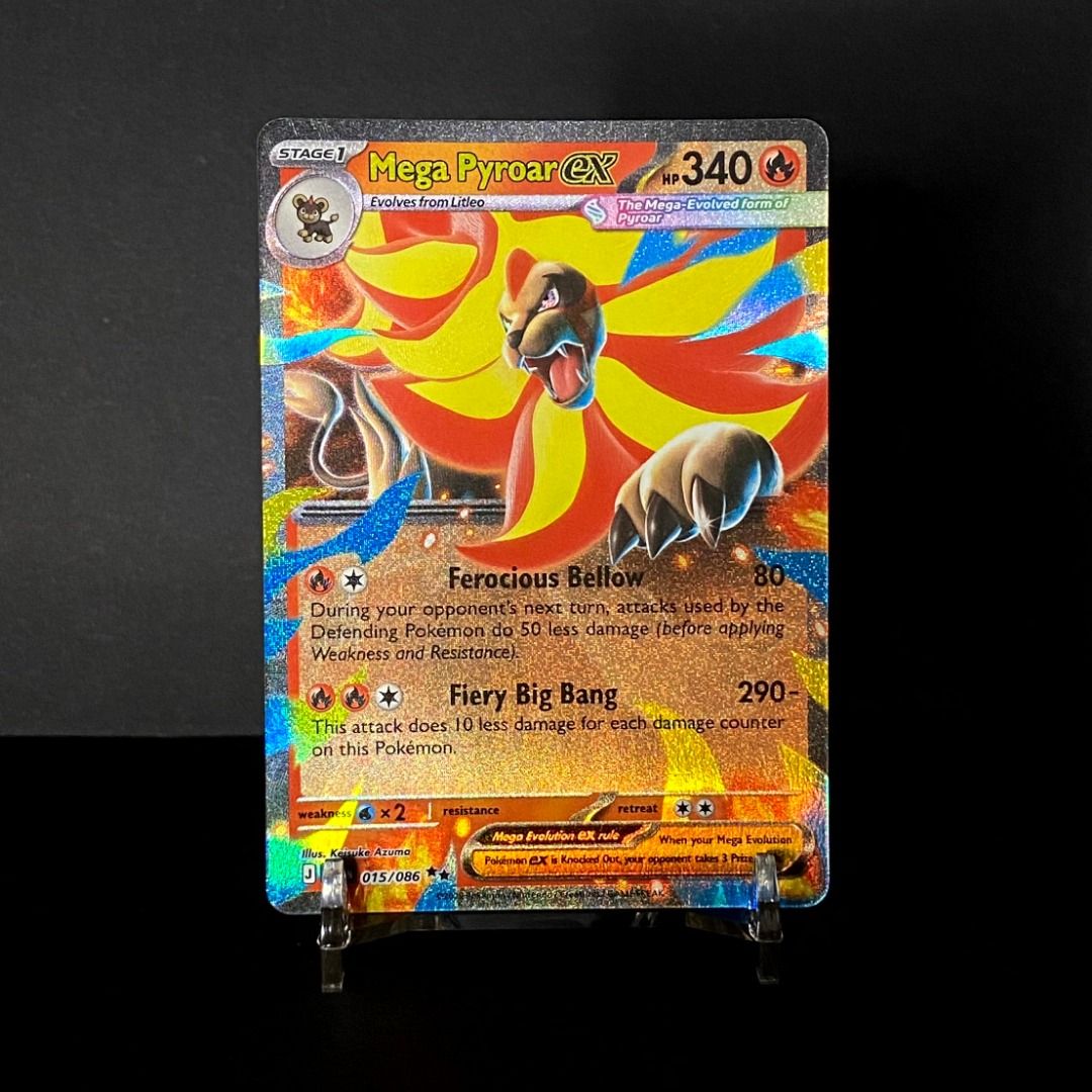 Mega Pyroar EX 015/086 RR (Category: Raw Singles) located in Pasig City. Submitted by precycled_ (Listing ID 1464020203, Image 1). Description: ‼️BUY AT YOUR OWN RISK ❗Payment First Basis 📌Be 100% SURE before submitting the form 📌1 DAY Reservation ONLY! ❌No Pick-up / No Meet up ❌No RETURN / EXCHANGE ❌No RUSH ❌No CANCELLATIONS ❌Don't BUY our products if you are flaw conscious ⚠️Seller is NOT liable for any damage or loss during transit in all co