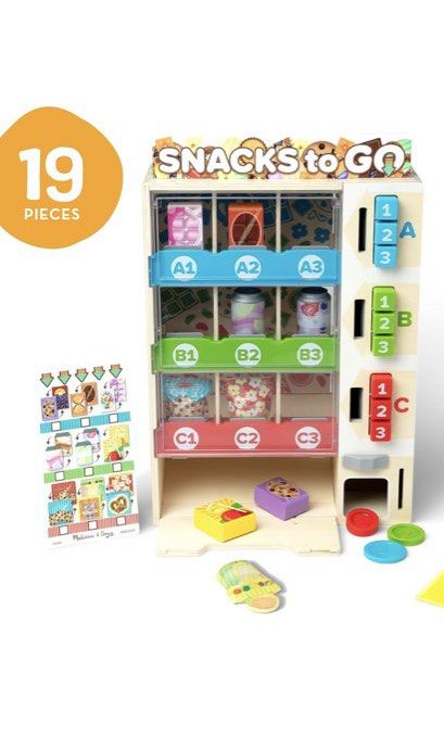 Melissa & Doug Snacks to Go Vending Machine Play Set (Category: Kids Toys) located in Bacoor. Submitted by karlarmrz (Listing ID 1464000833, Image 2). Description: - Fun vending machine play set from Melissa & Doug - Includes 19 pieces for pretend play - Kids can sort and select pretend snacks - Comes with pretend snacks and coins - Encourages imaginative play and learning - Award-winning toy Early Christmas Gift Idea 💗 PRE-ORDER: M&D Vending Ma