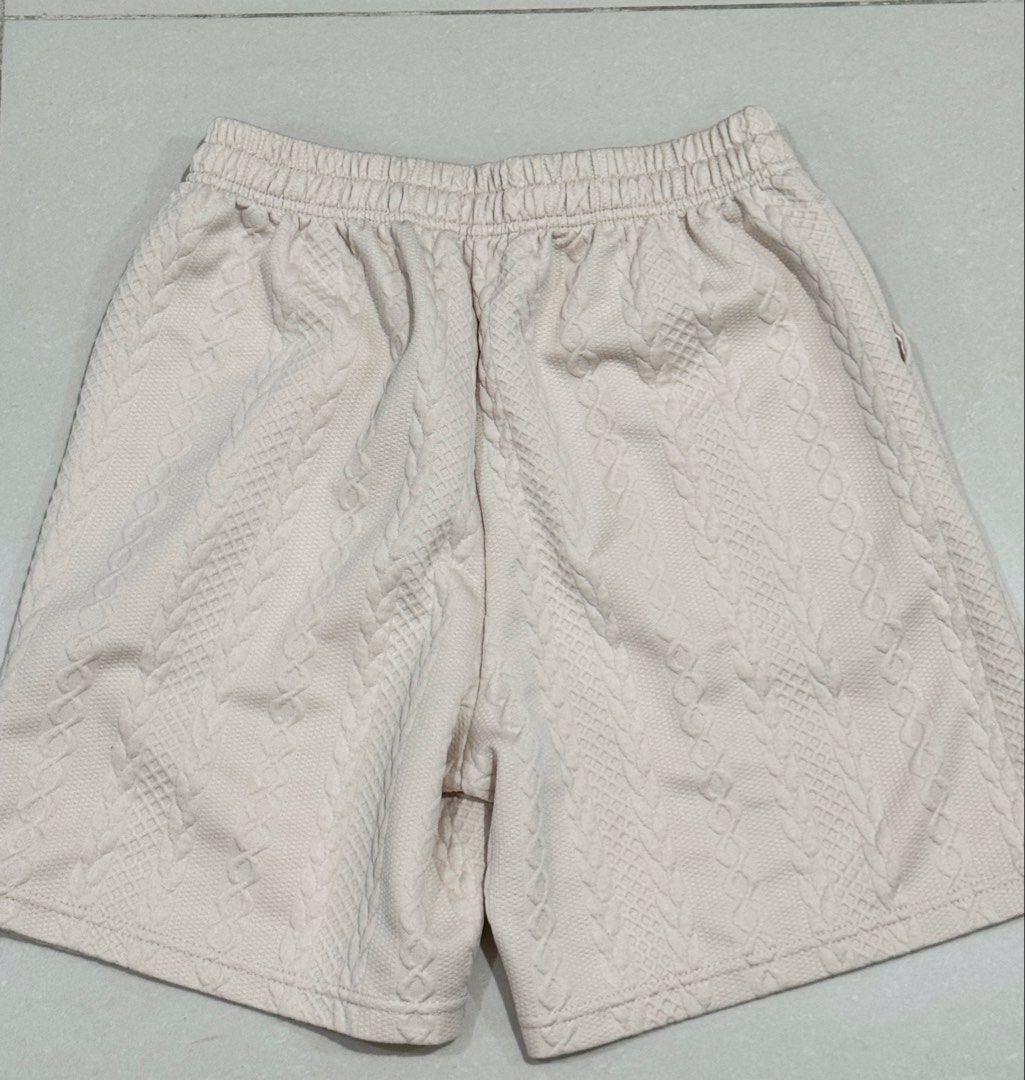 Men's Cream Textured Shorts (Category: Shorts) located in Pasay City. Submitted by prelovedd.nutz (Listing ID 1464117390, Image 2). Description: Cream/beige textured shorts. Brand new and never worn. Comfortable and easy to style. Meet up Available 😊 Grab delivery Available- buyer covered the delivery fee..