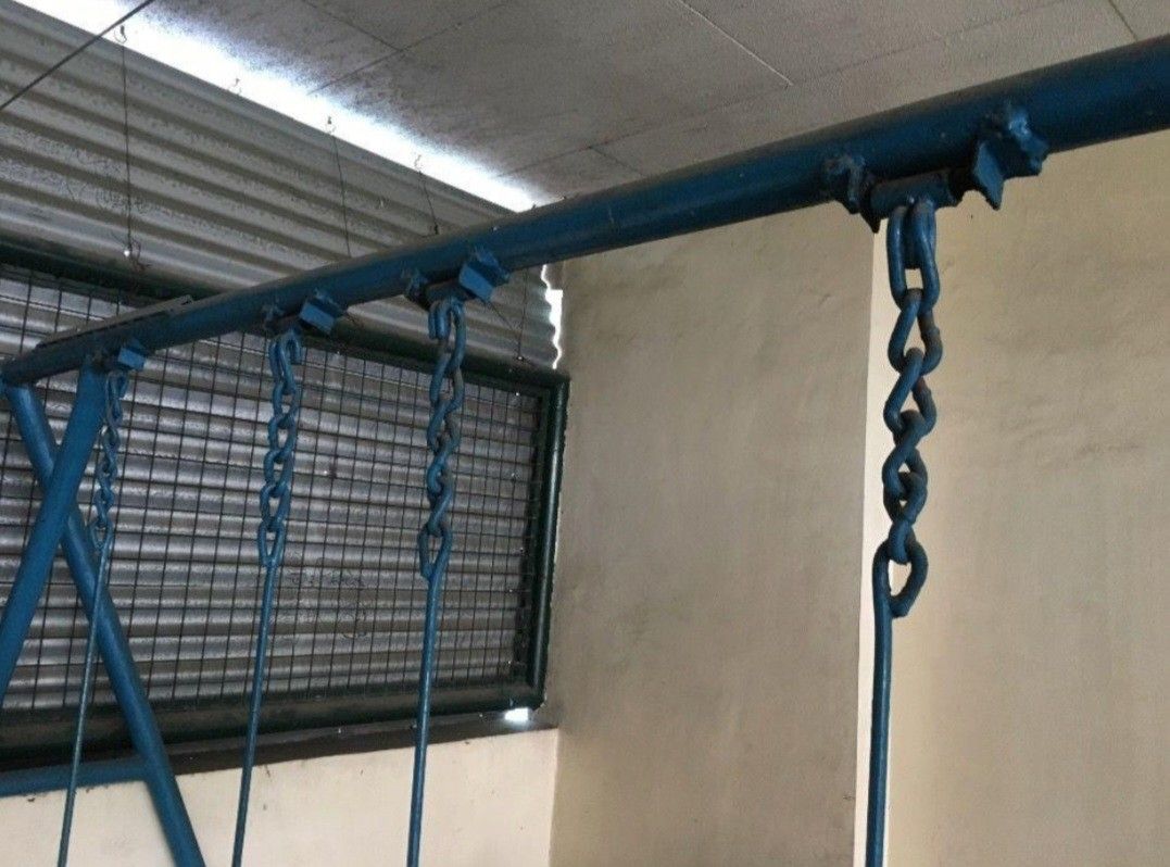 Metal swing (Category: Kids Toys) located in Bulacan. Submitted by rks.rks (Listing ID 1463987511, Image 3). Description: - Blue metal swing set - Great for outdoor fun and active play - Shows some signs of wear on the metal frame - Chains are sturdy and reliable - Ready for a new home and more adventures!.