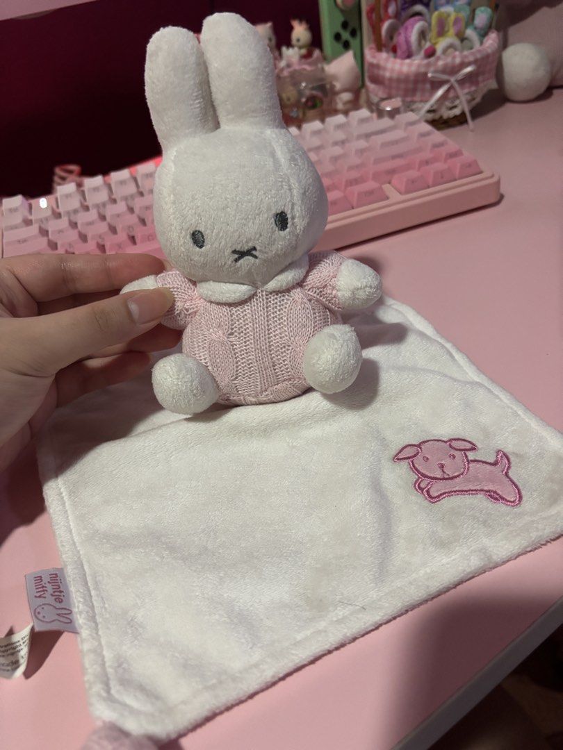 Miffy Plush with Cuddle Blanket + Running Dapa Miffy (Category: Plushies & Soft Toys) located in Quezon City. Submitted by yearofthebunny (Listing ID 1464070233, Image 2). Description: Issues: Miffy is detached from the blanket, you will need to sew back on if you prefer them in one piece No issues for Miffy dapa.