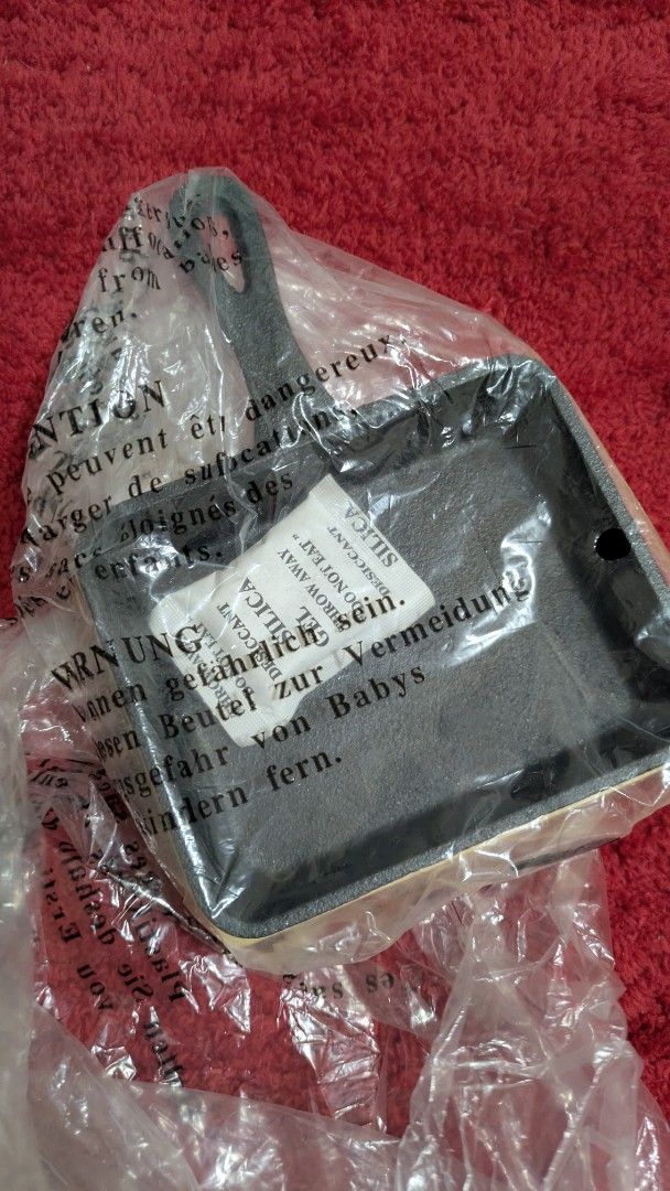 Mini Cast Iron Rectangular Skillet With Wooden Base Campton Gibson Home (Category: Cookware & Accessories) located in Makati City. Submitted by thedeclutterproject2019 (Listing ID 1464126005, Image 3). Description: - Mini cast iron square pan - Includes wooden base - Ideal for serving individual portions - Pan dimensions: approx. 4" x 4" - Wooden base is also square - Brand new, never used - Still in original packaging with silica gel packet. RFS