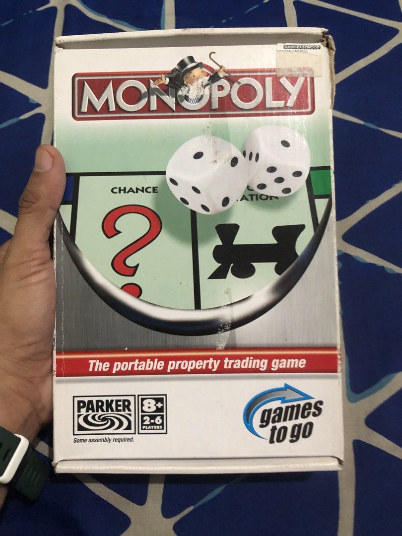 Mini Monopoly travel board game (Category: Board Games & Puzzles) located in Quezon City. Submitted by markgolveo (Listing ID 1463952929, Image 2). Description: Mini Monopoly travel board game Complete with box Used preloved.