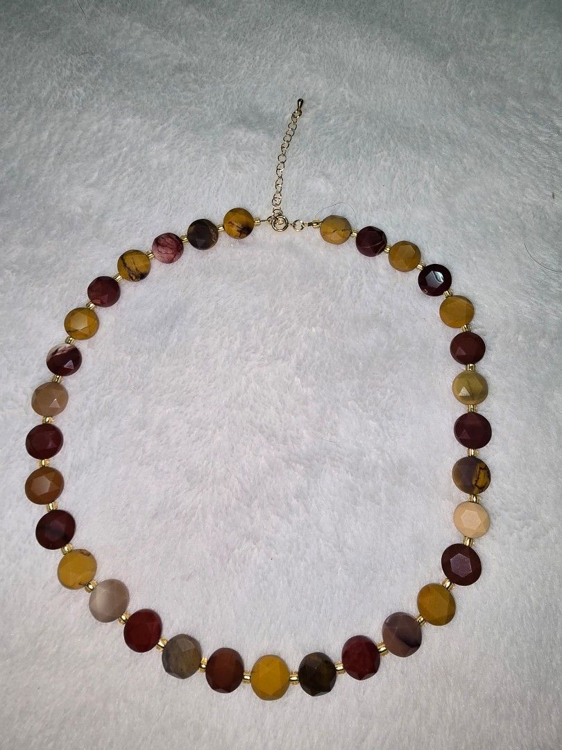 Multicolor Moonkite Gemstone Beaded Necklace with Gold Clasp (Category: Necklaces) located in Santa Rosa. Submitted by crystal1.0 (Listing ID 1464050235, Image 2). Description: 18 inches + extender chain..