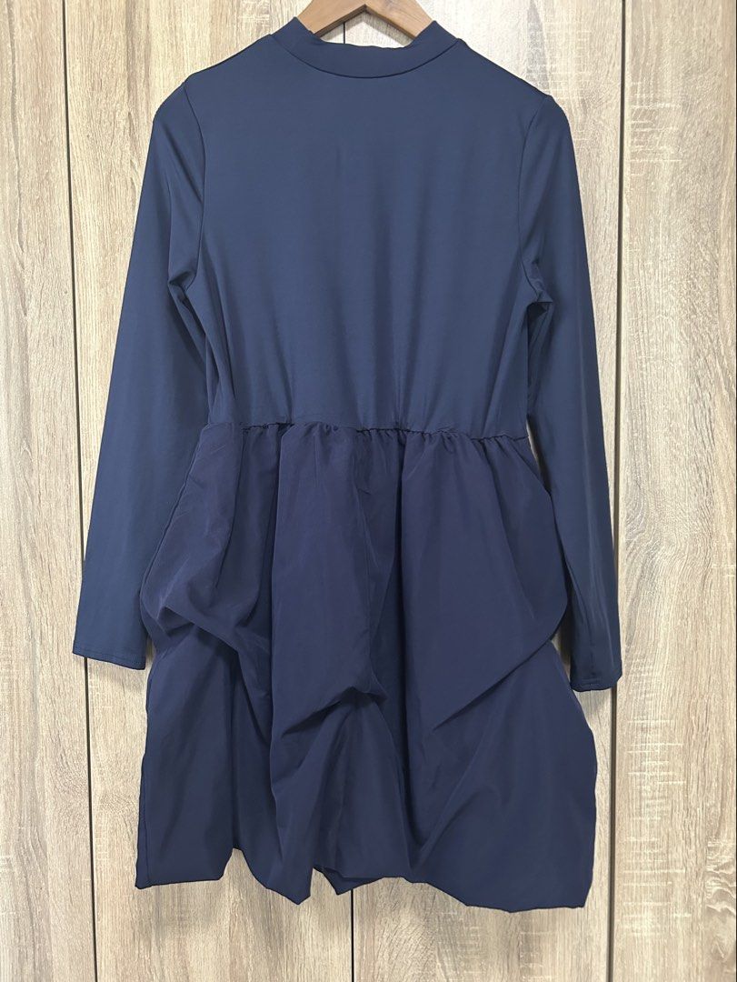 Navy Blue Dress (Category: Dresses) located in Bulacan. Submitted by relove.re (Listing ID 1464069252, Image 2). Description: - Navy Blue midi dress - XS to S - Stretchable long sleeves - With detailed design on bottoms - Peplum-like style - Good for worship service or other semi formal events.