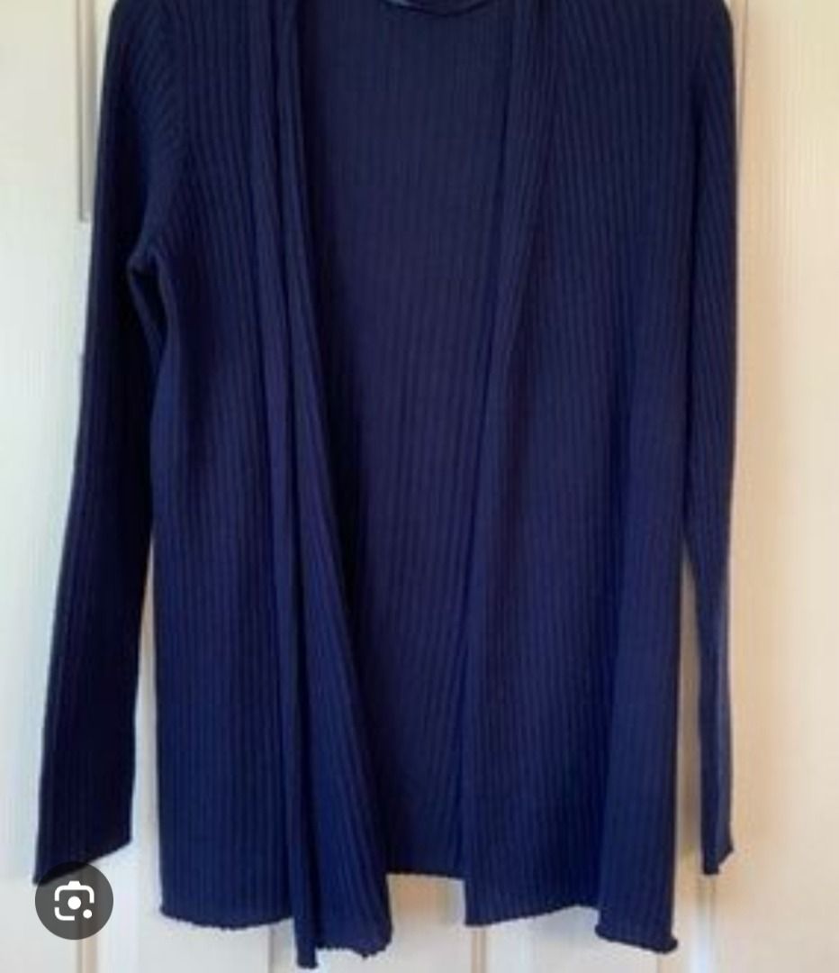 Navy Blue Ribbed Long Sleeve Cardigan (Category: Coats, Jackets and Outerwear) located in Manila. Submitted by katkween23 (Listing ID 1464035218, Image 1). Description: - Navy blue ribbed knit cardigan - Long sleeves - Open front design - Ideal for layering - Comfortable and versatile - Easy to style up or down - A wardrobe essential.