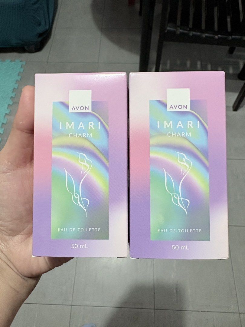 New Avon Imari Charm Eau de Toilette 50ml (Category: Fragrance & Deodorants) located in San Juan City. Submitted by jandia0820 (Listing ID 1463991920, Image 1). Description: - Avon Imari Charm Eau de Toilette bottles - Each bottle contains 50ml - Fragrance designed to enhance natural charm and celebrate zest for life - Top Notes: Dicco Strawberry, Cardamom, Fresh Ginger - Middle Notes: Rose, Patchouli, Amber - Base Notes: Vanilla, Patchouli - Com