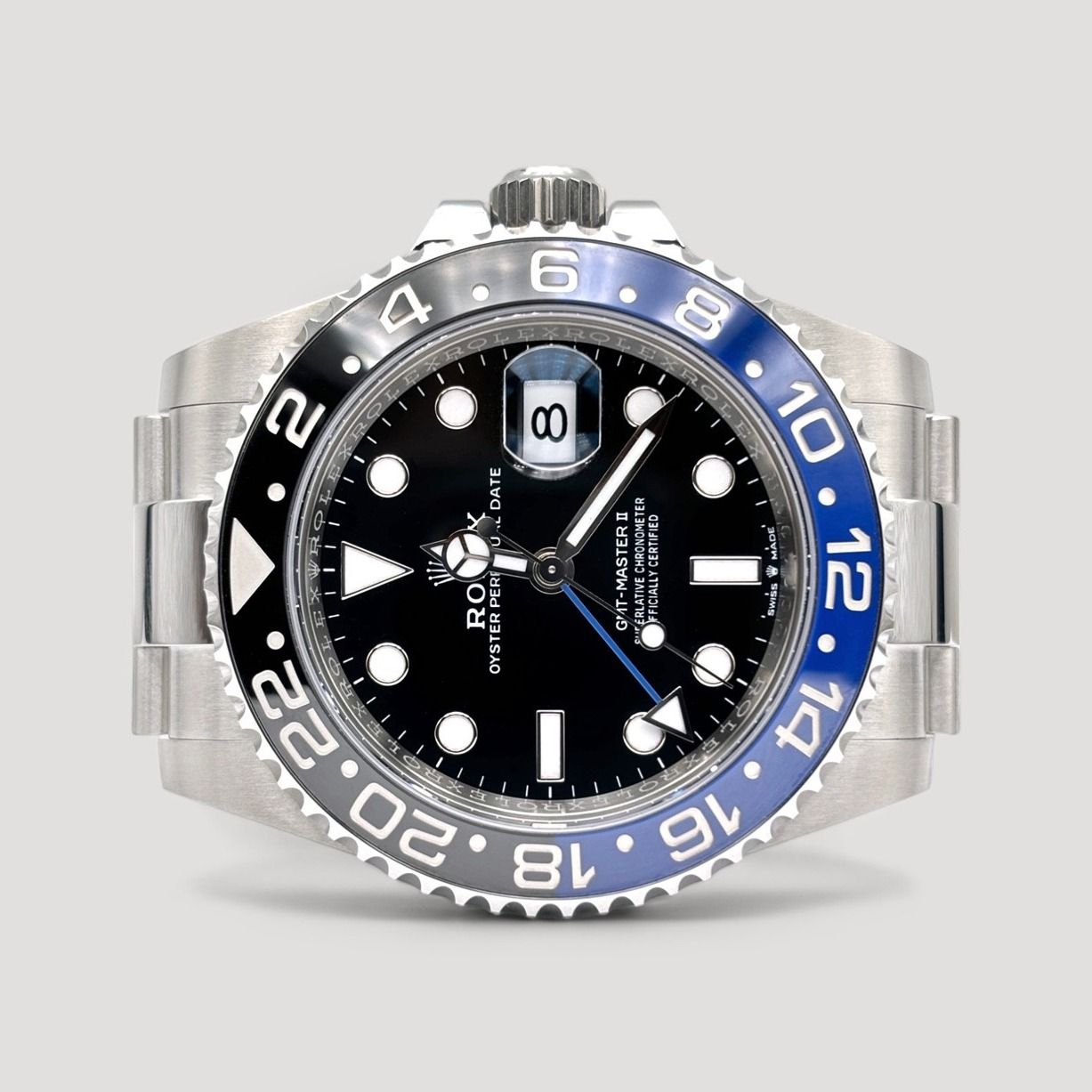 (New Wood Card) Brand New Aug 2026 Rolex GMT Master II Batman Oyster 40mm 126710BLNR 126710 (Category: Watches) located in Singapore. Submitted by pengkweewatches (Listing ID 1463978741, Image 1). Description: Join us on T-elegram for Exclusive Deals & Latest Stock Updates: //pk-watches.com/tele-channel Brand: Rolex Model: GMT Master II Reference: 126710BLNR Dated: August 2026 Condition: Brand New Dial: Black Case Diameter: 40mm Material: Stainle