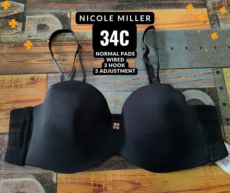 Nicole Miller Black 34C Strapless Bra - Normal Pads, Wired (Category: Undergarments & Loungewear) located in Manila. Submitted by siashop. (Listing ID 1464135541, Image 1). Description: - Brand: Nicole Miller - Color: Black - Size: 34C - Style: Strapless - Features: Wired, normal pads, 3-hook closure with 3 adjustments for a secure fit - Detail: Mesh detail on the sides - Ideal for: Strapless outfits.