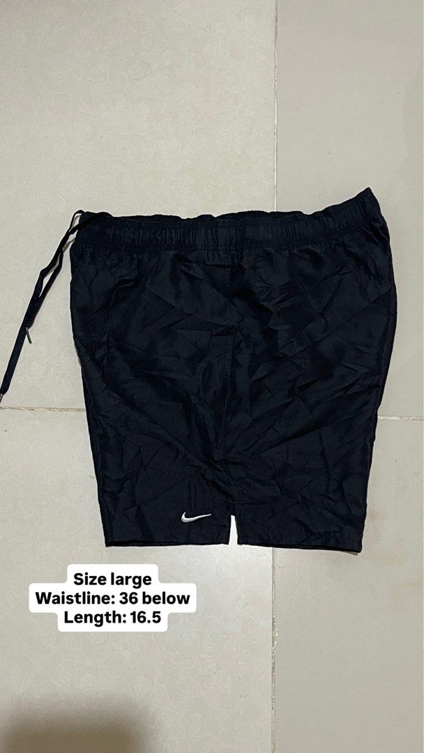 Nike Black Running Shorts Size Large (Category: Shorts) located in Manila. Submitted by micoletszx81430 (Listing ID 1464073073, Image 1). Description: - Black Nike Shorts - Size: Large (L) - Waistline: 36 inches (adjustable with drawstring) - Length: 16.5 inches - Ideal for running and workouts - Made in Indonesia.