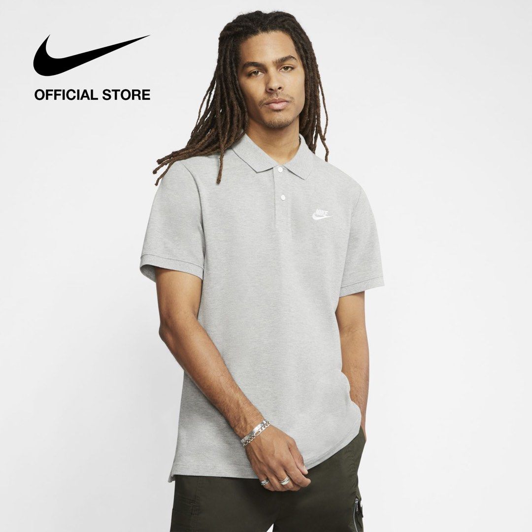Nike Grey Polo Shirt - Size M (Category: Tshirts & Polo Shirts ) located in Manila. Submitted by trustedmichael. (Listing ID 1464078073, Image 3). Description: Nike club mens/ Cement grey W 21 L 27 M on Tag ✅Excellent ✅Can do vc for item checking/assurance - Classic embroidered Nike swoosh logo on chest - Two-button placket - Made from comfortable fabric - Perfect for casual wear or a sporty look - Versatile and easy to pair with any outfit.