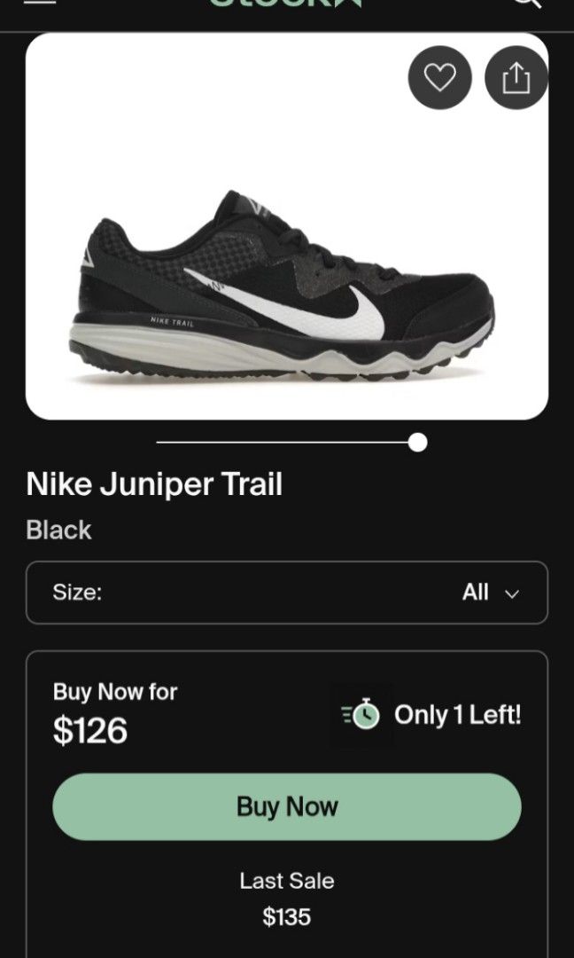 Nike Juniper Trail 'Black Smoke Grey (Category: Sneakers) located in Davao. Submitted by ljay.thriftedfinds (Listing ID 1464031483, Image 1). Description: Nike Juniper Trail 'Black Smoke Grey Size 10 / CM28 Excellent condition No issue Need wash only DM📩📩📩 Loc'.DAVAO CITY Feel free to vouch / VC.