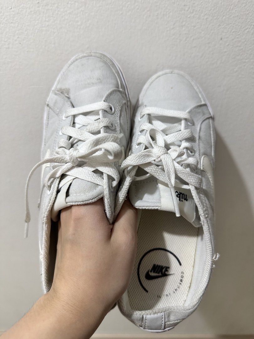 Nike White Low Top Casual Shoes (Category: Sneakers) located in Paranaque City. Submitted by preloveeed890 (Listing ID 1464043918, Image 1). Description: Needs Cleaning (dirt can be easily removed by baking soda and vinegar).