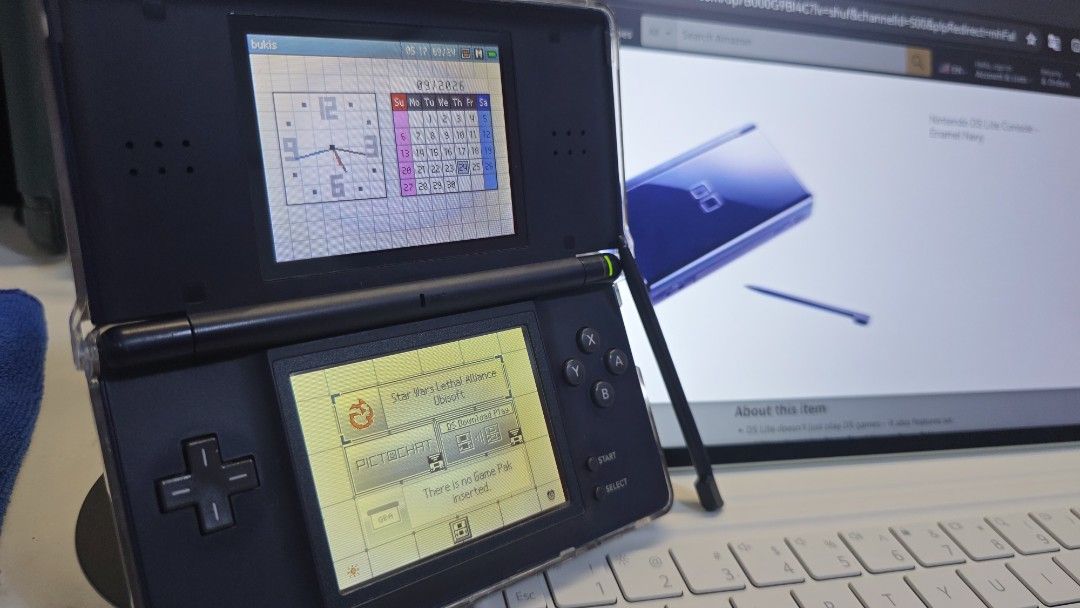Nintendo DS Lite (Category: Nintendo) located in Quezon City. Submitted by true_hiddenfinds_2026 (Listing ID 1464000846, Image 2). Description: Nintendo DS Lite (english version) – Pre-owned Issues: Both screen have white spot na bilog pero hindi naman istorbo sa laro. see pictures ok naman at may gasgas ung likod • Fully working and tested • Both screens working properly • Touchscreen working • Buttons,shoulder buttons and D-pad working • Speake