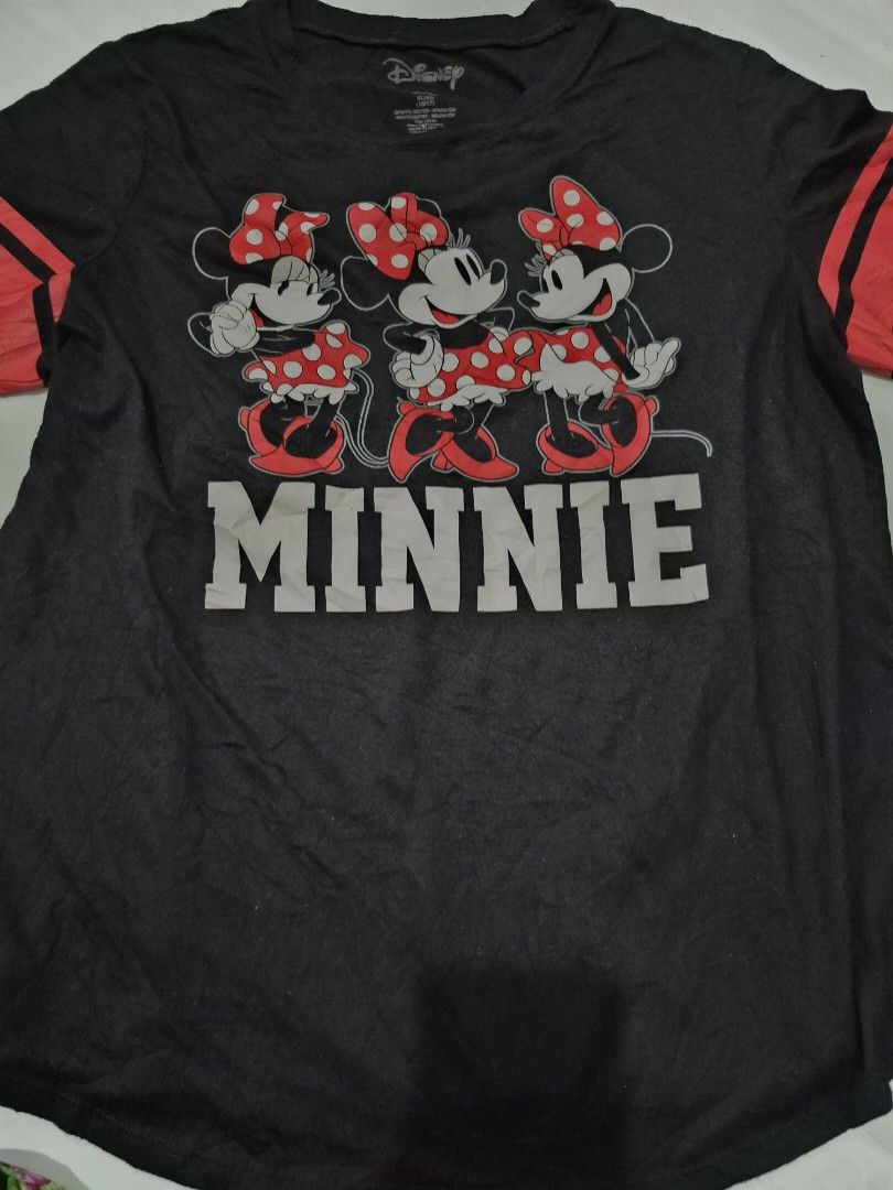 Official Disney & Mario Graphic Tees (Category: Shirts) located in Calamba. Submitted by bb.lace (Listing ID 1463988197, Image 3). Description: 380 aspack pm me for images of flaws di na kasya sa listing Mario L - slight undone stitch on neckline, good print no cracks Minnie XL - signs of usage only Mickey tie dye M - lints magkabilaan sa kilikili Ariel XL - no issue, no crack on print Bo peep S - signs of usage, may stain sa print.