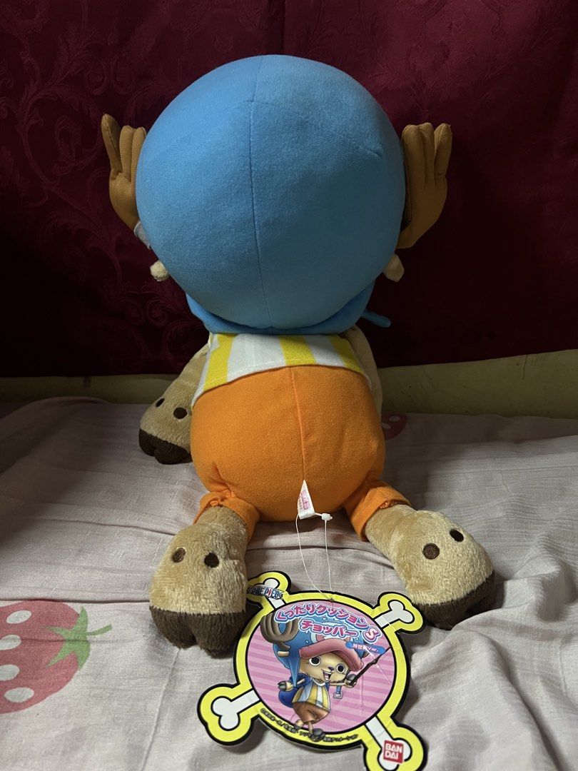 One Piece Chopper Plush Toy Bandai (Category: Plushies & Soft Toys) located in Bulacan. Submitted by haven_plushie_dolls.888 (Listing ID 1464077291, Image 2). Description: - Super cute Chopper plush from One Piece - Original tags still attached - Great for any One Piece fan - Perfect for display or cuddling.
