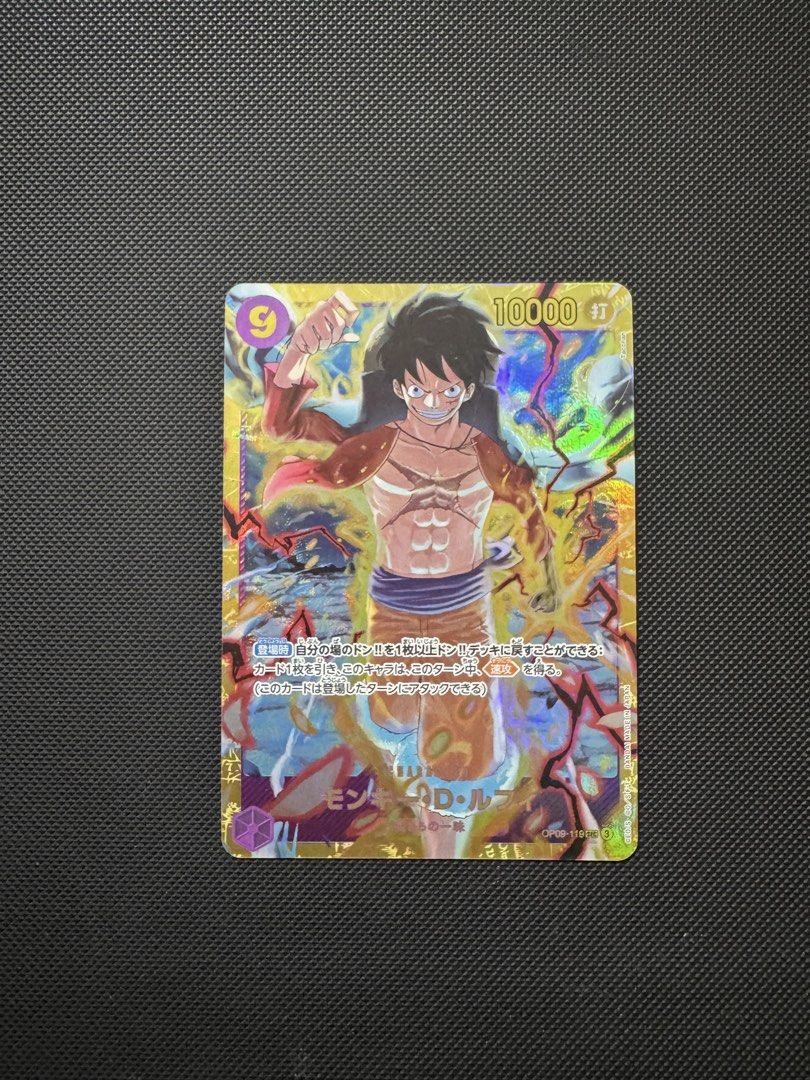 One Piece TCG - Monkey D Luffy OP09-119 (Category: Raw Singles) located in Batangas. Submitted by ronshobbyph (Listing ID 1463940595, Image 1). Description: Cleab.