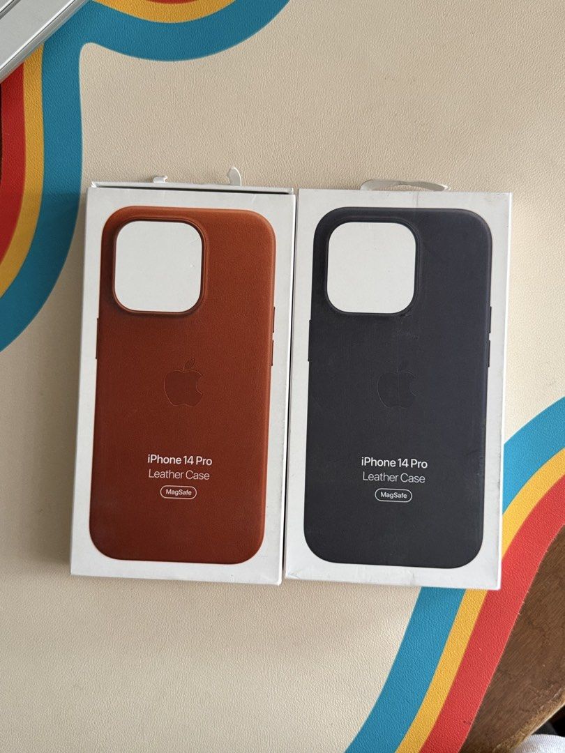 Original Apple Leather MagSafe Case for iPhone 14 Pro (Category: Cases & Sleeves) located in Manila. Submitted by razelysonn (Listing ID 1464008304, Image 1). Description: FIXED PRICE Limited stocks 1,499 each.