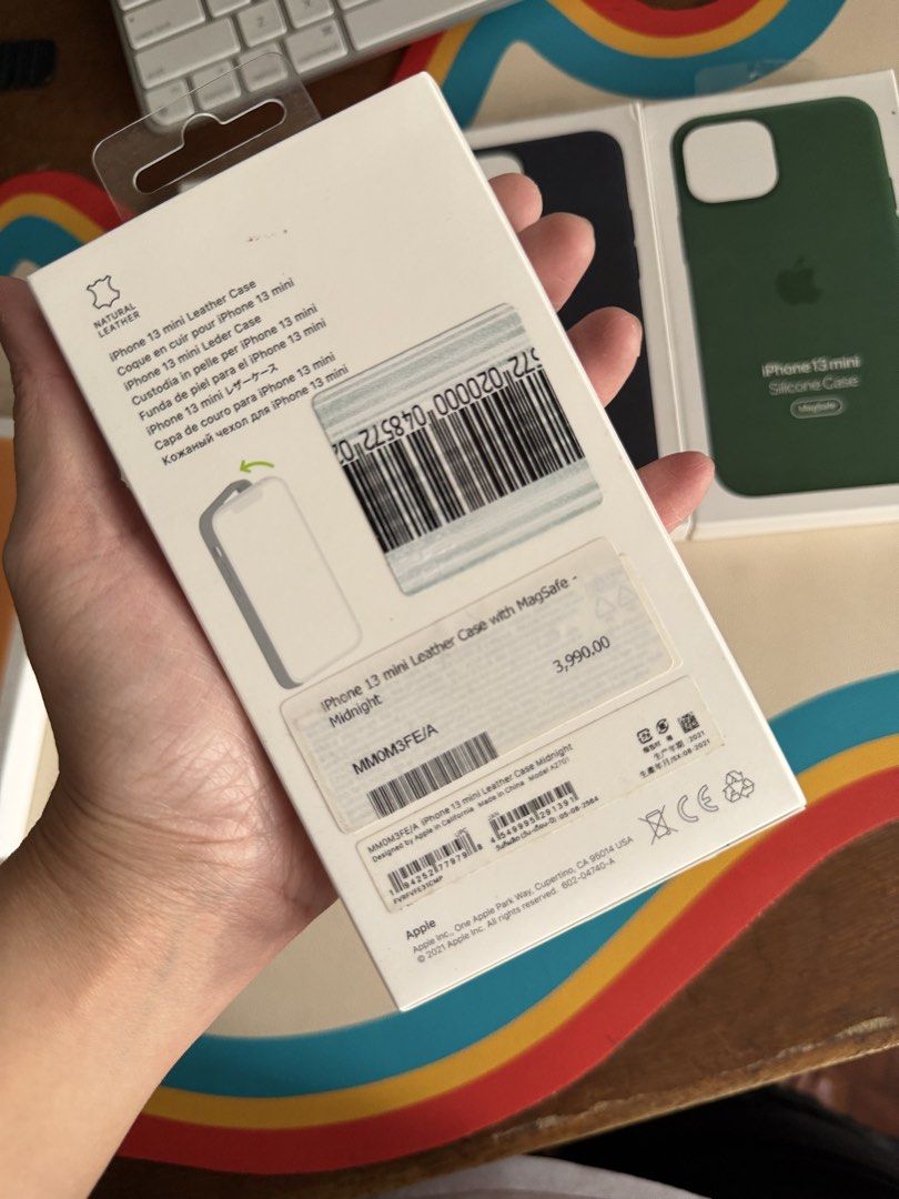Original Apple Silicone / Leather MagSafe Case for iPhone 13 Mini (Category: Cases & Sleeves) located in Manila. Submitted by razelysonn (Listing ID 1464003412, Image 3). Description: Fixed price non nego silicone - 999 leather - 1,300 limited stocks only .