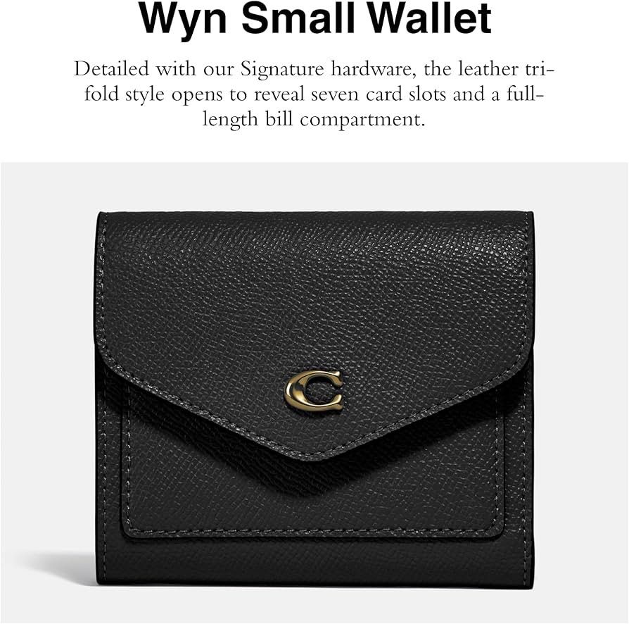 💯ORIGINAL COACH WYN SMALL WALLET BLACK (Category: Wallets & Card holders) located in Quezon City. Submitted by ashongsstore (Listing ID 1464043727, Image 1). Description: 👜 C🅾️ACH COLLECTION👜 🇵🇭AVAILABLE🇵🇭 Wyn Small Trifold Wallet Crafted of scratch-resistant crossgrain leather, our Wyn wallet invites organization with an elegant envelope design. Detailed with our Signature hardware, the tri-fold style opens to reveal seven card slots and