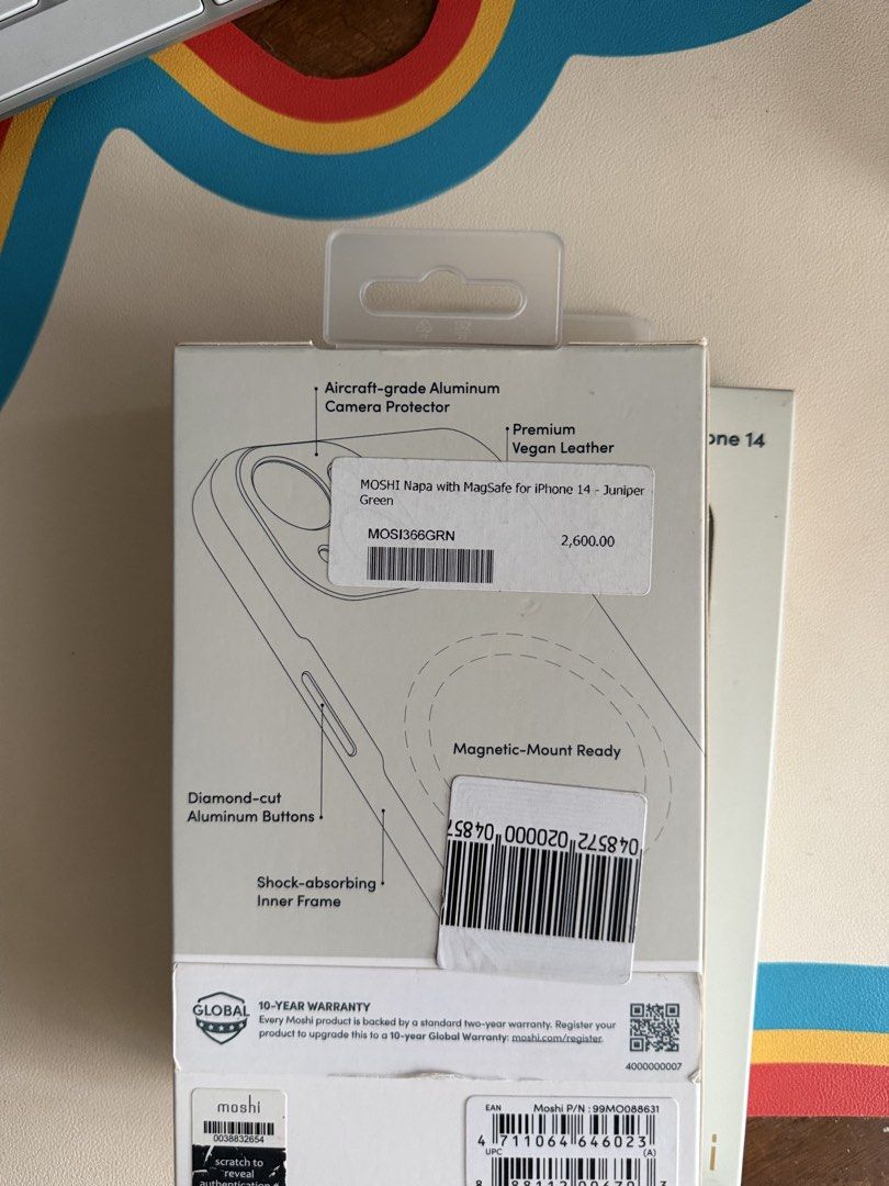 Original Moshi Napa Leather Case for iPhone 14 (Category: Cases & Sleeves) located in Manila. Submitted by razelysonn (Listing ID 1464003038, Image 3). Description: FIXED PRICE NON NEGO 1,150 EACH .
