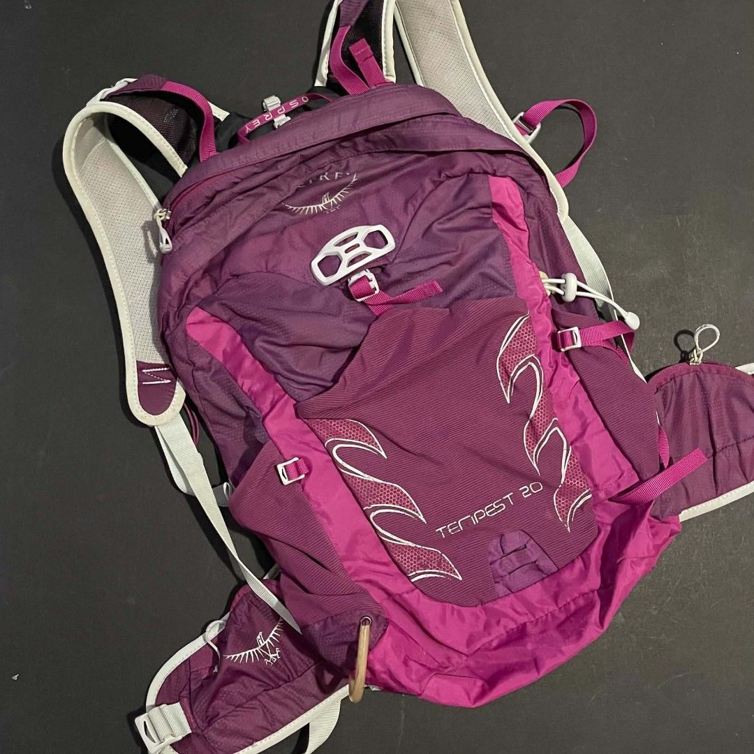 Osprey Tempest 20 Purple Hiking Backpack (Category: Backpacks) located in Taguig. Submitted by moreken1985 (Listing ID 1463951380, Image 1). Description: - Osprey Tempest 20 backpack in purple - Ideal for hiking and day trips - Multiple pockets for organization - Adjustable straps for a comfortable fit - Wide-opening main compartment for easy packing - Internal mesh pocket within the main compartment.