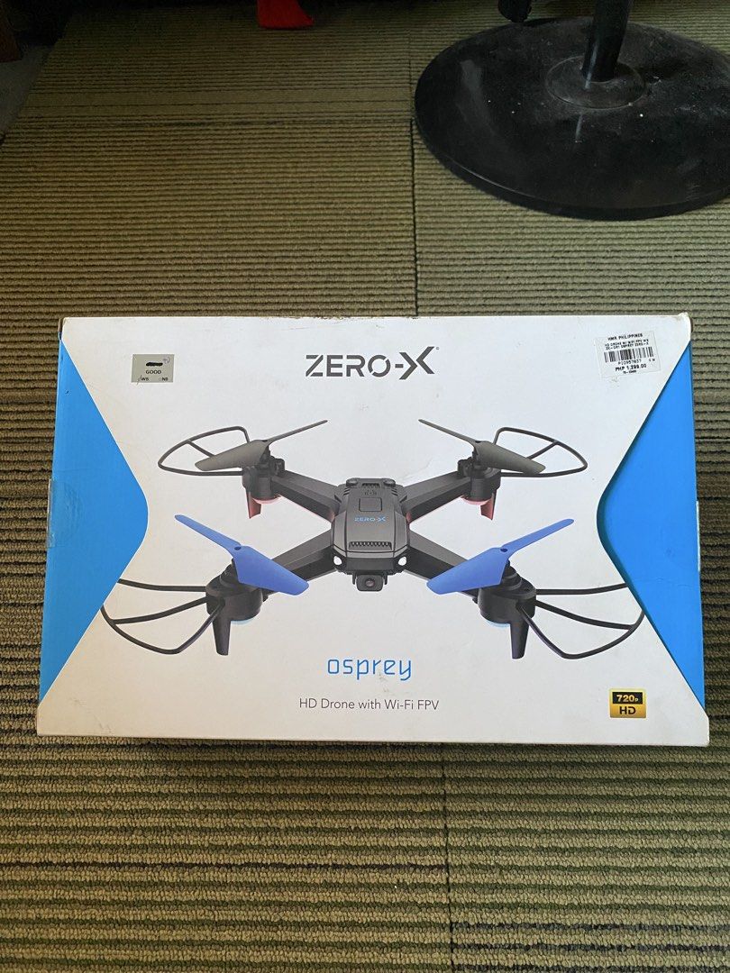 Osprey Zero-X Drone (Category: Drones) located in Taguig. Submitted by justin_gael (Listing ID 1463963225, Image 1). Description: Osprey Zero-X Drone • HD 720P • with Wi-Fi FPV • Specs indicates at the back • with manuals • complete accessories • used 1 Time ( in the open field ) • light-weight Fix Price 📍Pinagsama, Taguig City.
