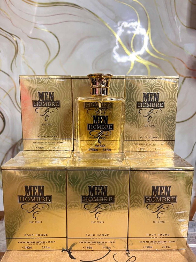 perfume for men and women (Category: Fragrance & Deodorants) located in Valenzuela. Submitted by all.you.need_shop (Listing ID 1464044175, Image 1). Description: - Men Hombre De Oro Eau de Toilette - 100ml bottle - Natural Spray - Scent: 'Pour Homme' - Ideal for daily wear or special occasions - Comes in original packaging.