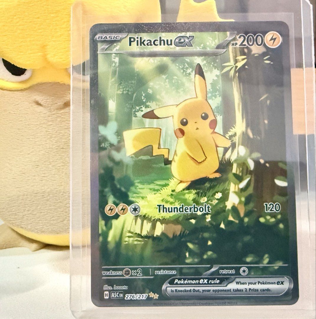 Pikachu SIR (Category: Raw Singles) located in Manila. Submitted by jet_collectibles (Listing ID 1464045041, Image 1). Description: “Treekachu” Pikachu FS/FT NM-M Top heavy centering No whites P55,000 Willing to trade straight up for raw PSYDUCK MUNCH only! Meet-up: Robinsons Ermita or Otis, BGC weekends Shipping: Grab/lalamove shouldered by buyer .