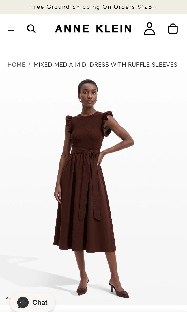 Plus size mixed media dress with ruffle sleeves (Category: Dresses) located in General Mariano Alvarez. Submitted by plussize_republic (Listing ID 1464034697, Image 3). Description: brand new without hangtag best fit to 2xl- 4xl color :dark choco sf c/o buyer.
