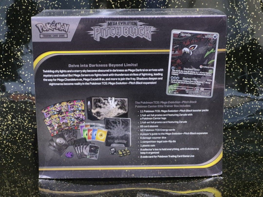 Pokemon Center Mega Evolution Pitch Black Elite Trainer Box (ETB) (Category: Card Boxes & Cases) located in Pasay City. Submitted by borgy.man (Listing ID 1464129315, Image 3). Description: ***Available while posted*** For Sale Only Brand New Sealed Pokemon Center 9000Php each Pasay loc Meet up LRT/MRT Stations Shipping/Same Day Delivery at buyer's expense No COD Payment BPI Bank Transfer only.