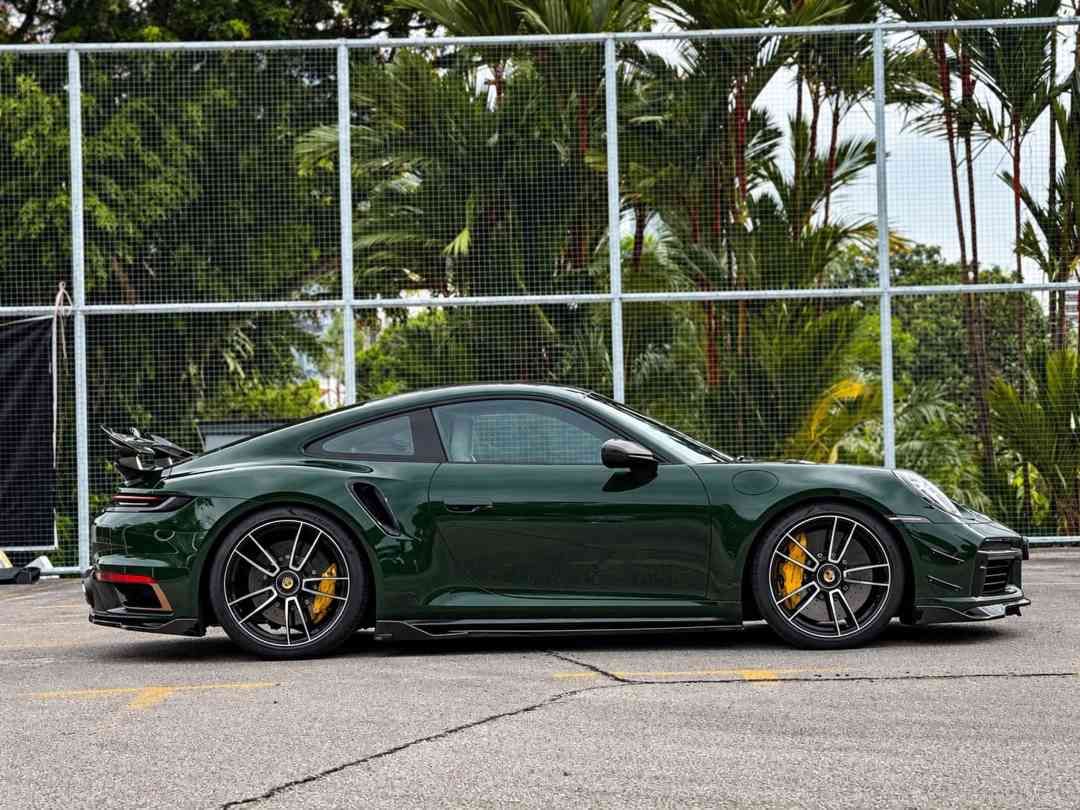 PORSCHE 911 TURBO S SES (992) (Category: Used Cars) located in Singapore. Submitted by signaturemotors (Listing ID 1463960012, Image 3). Description: Showroom: 237 ALEXANDRA ROAD 237 Alexandra Road #02-04 Singapore 159929 Rare Agent Unit! Old Scheme! High ARF! 50% Parf With No Capped! Nicely Wrapped 992 Coupe Turbo S. Come With 5 Years Agent Warranty & Free Servicing Till March 2028. Porsche Active Aerodynamics. Porsche Dynamic Chassis Control (P