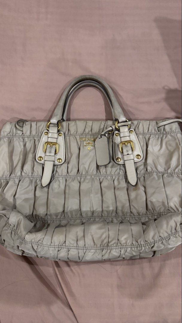 Prada Tessuto Gaufre Satchel (Category: Luxury Bags & Wallets) located in Manila. Submitted by buys.korean (Listing ID 1464052394, Image 1). Description: Prada Tessuto Gaufre Satchel Issues: signs of usage and stain with authenticity card Location: Banawe, QC negotiable Location: Banawe,QC.