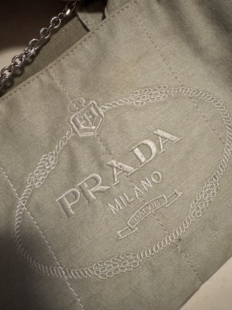 Prada Tote With Chain Sling (Category: Luxury Bags & Wallets) located in Davao. Submitted by cmbs141022 (Listing ID 1463939589, Image 3). Description: Prada Tote With chain sling Condition: lightly used (9/10) Dm for more inquries.