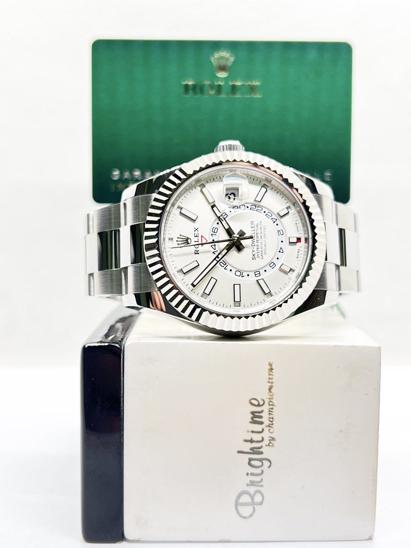 Pre Owned Rolex Oyster Sky-Dweller 326934 White Dial Automatic Steel Casing Bracelet ( June 23 ) (Category: Watches) located in Singapore. Submitted by brightime (Listing ID 1464012667, Image 2). Description: Pre Owned Rolex Oyster Sky-Dweller 326934 White Dial Automatic Steel Casing Bracelet ( June 23 ) ** Pre-Owned ** ** Mint Condition ** Model : 326934 Also known as : Oyster Sky-Dweller Annual Calendar Case size : 42mm Dial : White Dial With L